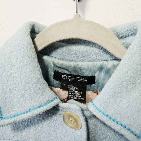 Vintage Y2K Etcetera Preppy Wool Jacket Size 4 Bow Accents Elle Woods - Picture 6 of 6